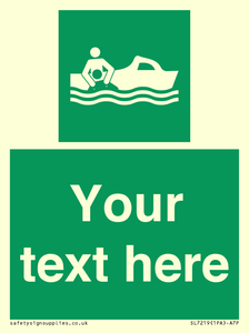 Custom sign safe condition Rescue boat